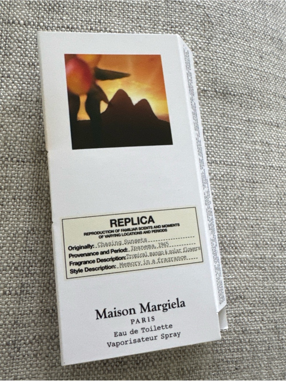 Maison Margiela replica chasing sunsets sample